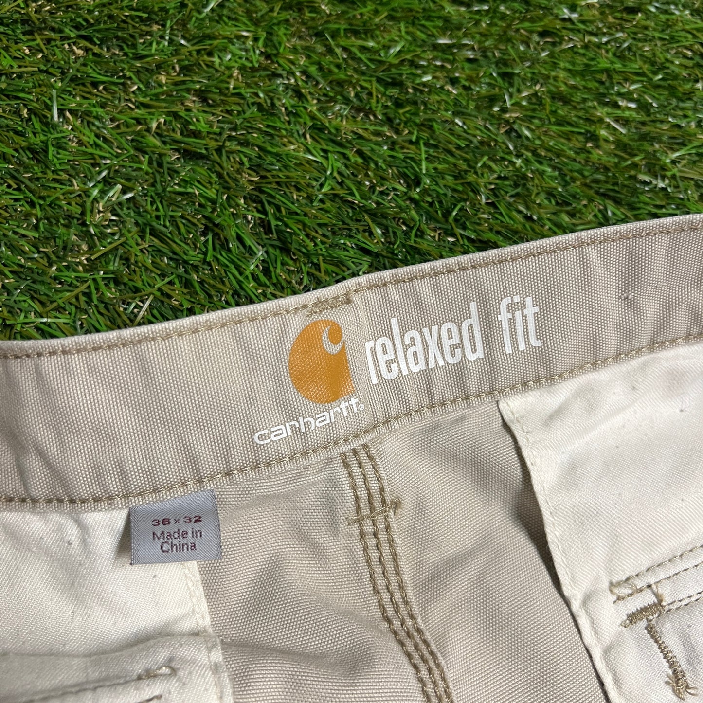 Carhartt Khaki Relaxed Fit Painter Pants 36x32 USED V10812