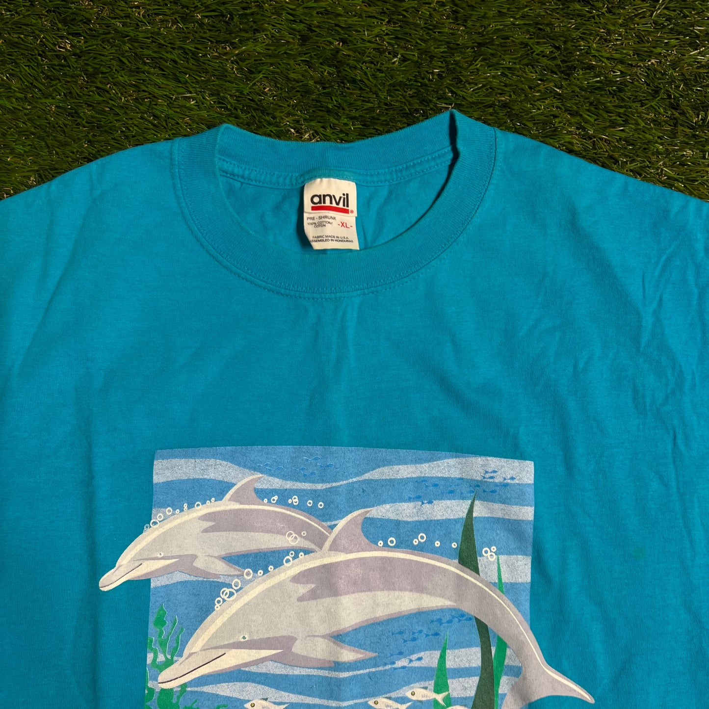 2000s Wildlife Conservation Society Member Dolphin Blue Tee Size XL USED V12746