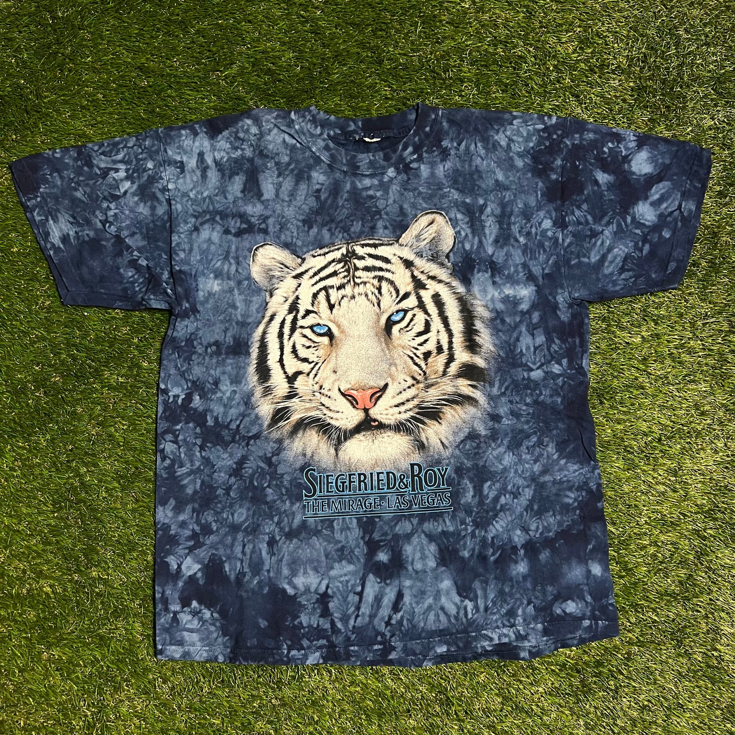 Seigfried & Roy White Tiger Blue Tee Size XL USED V12747