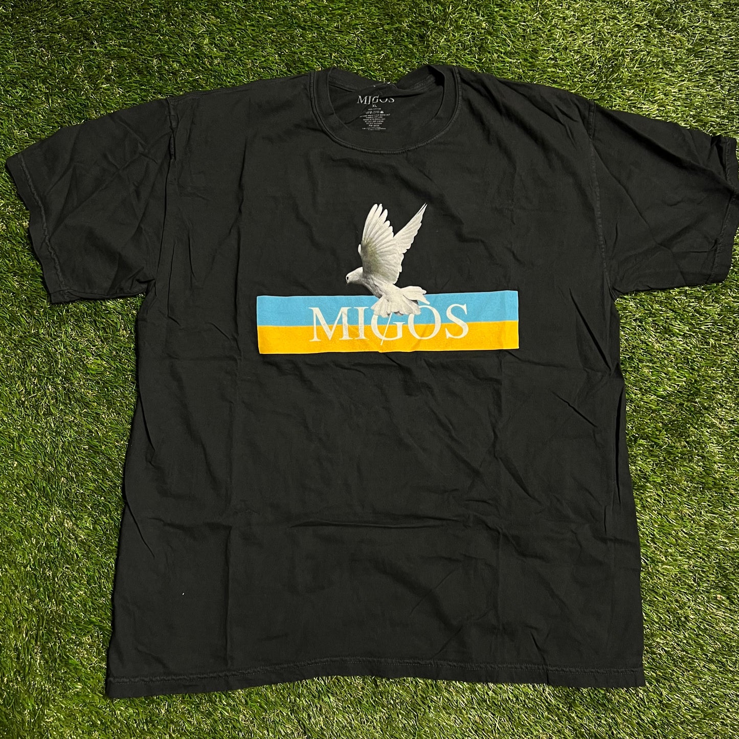 Migos Bird Black Tee Size XL USED v1740