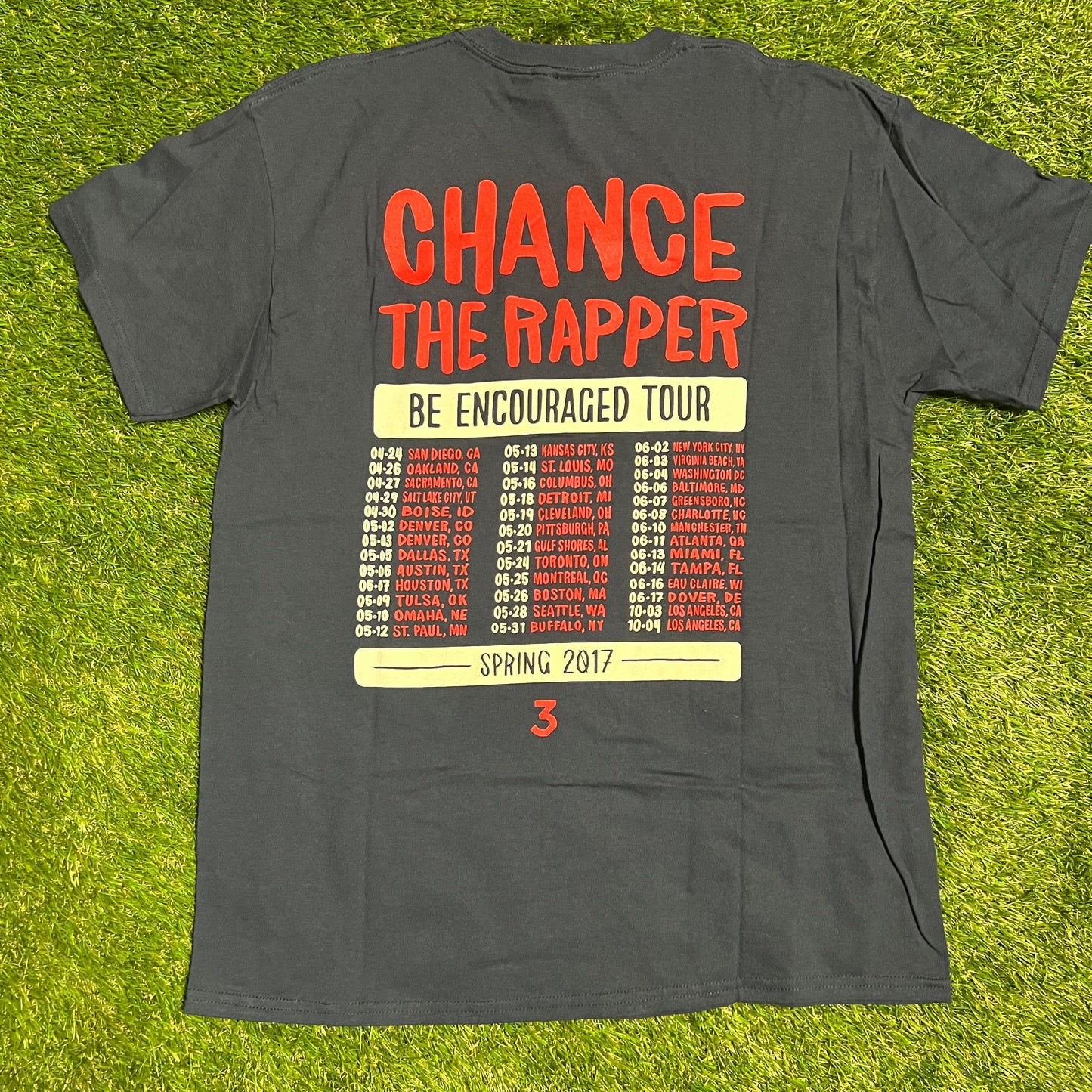 Chance Be Encouraged Tour Navy Tee Size Large USED v1983