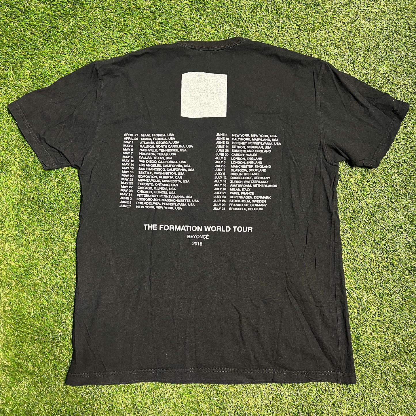 Beyonce Formation World Tour 2016 Black Tee Size XL USED v3405