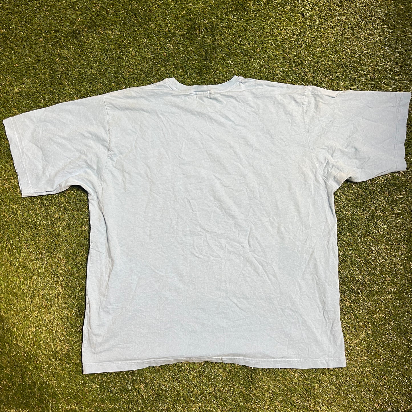 1990's Nike Swoosh Baby Blue Tee Size XXL USED v12861