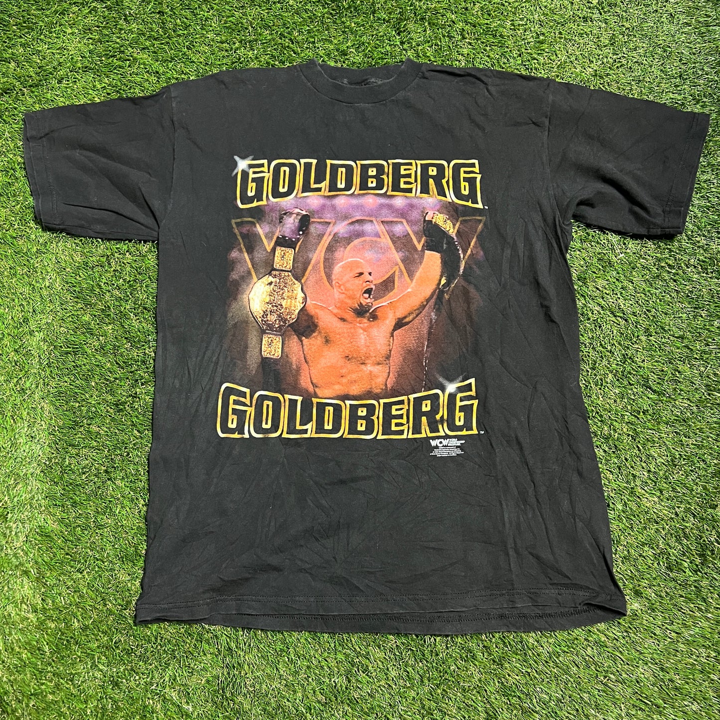 1998 Goldberg Two Belts Tee Black Size XL USED v13036