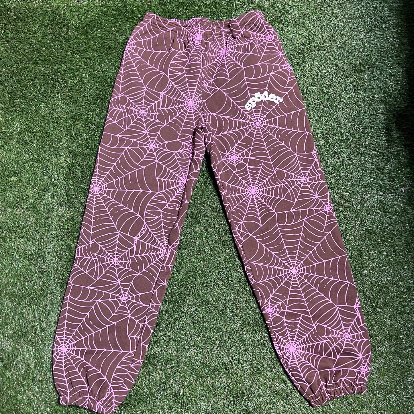 Sp5der AOP brown sweatpants Size Large NEW x9936