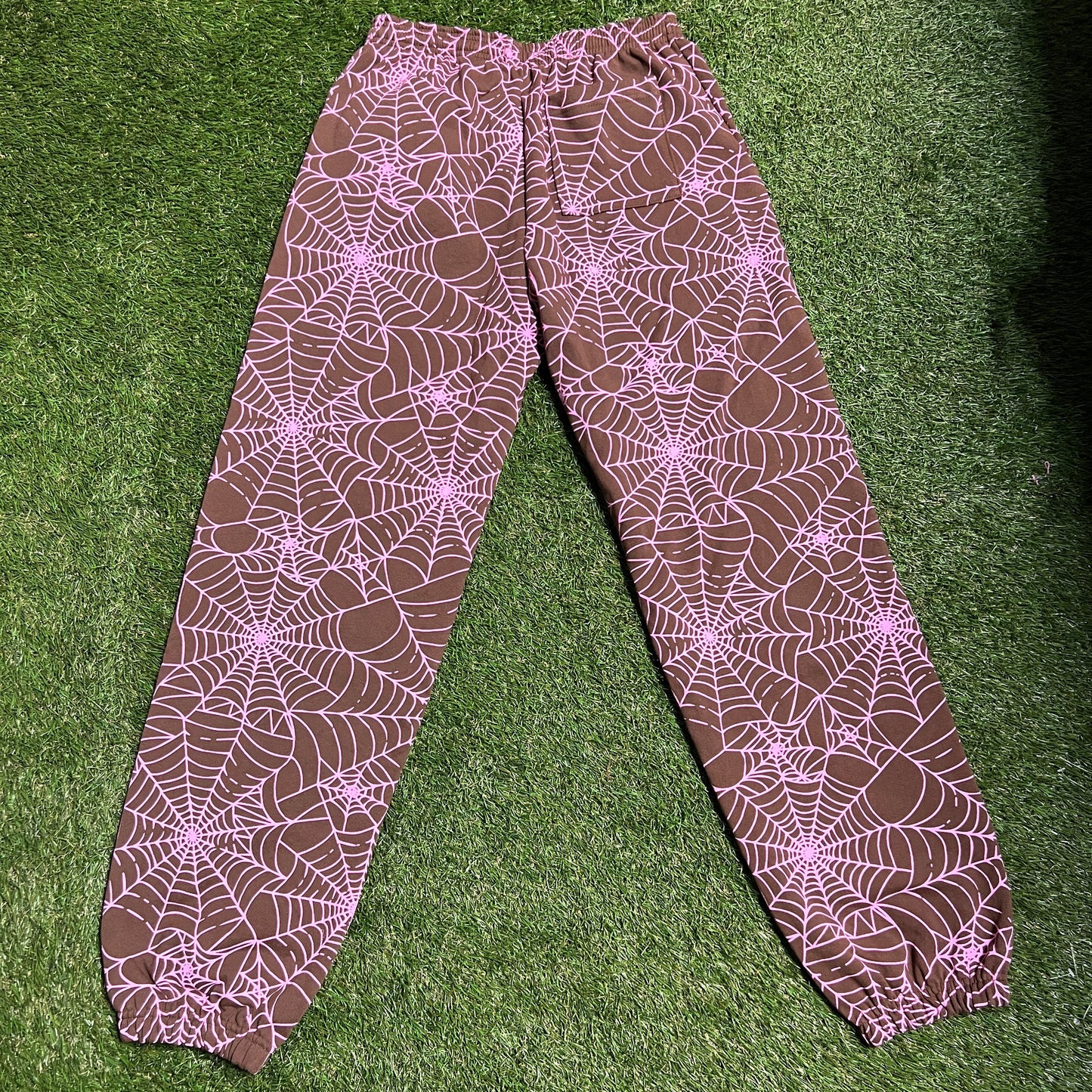 Sp5der AOP brown sweatpants Size Large NEW x9936