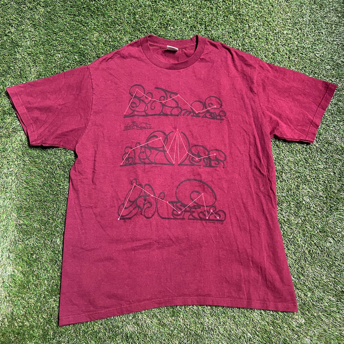 Supreme 18 Ny System Maroon Tee Size Large USED x10002