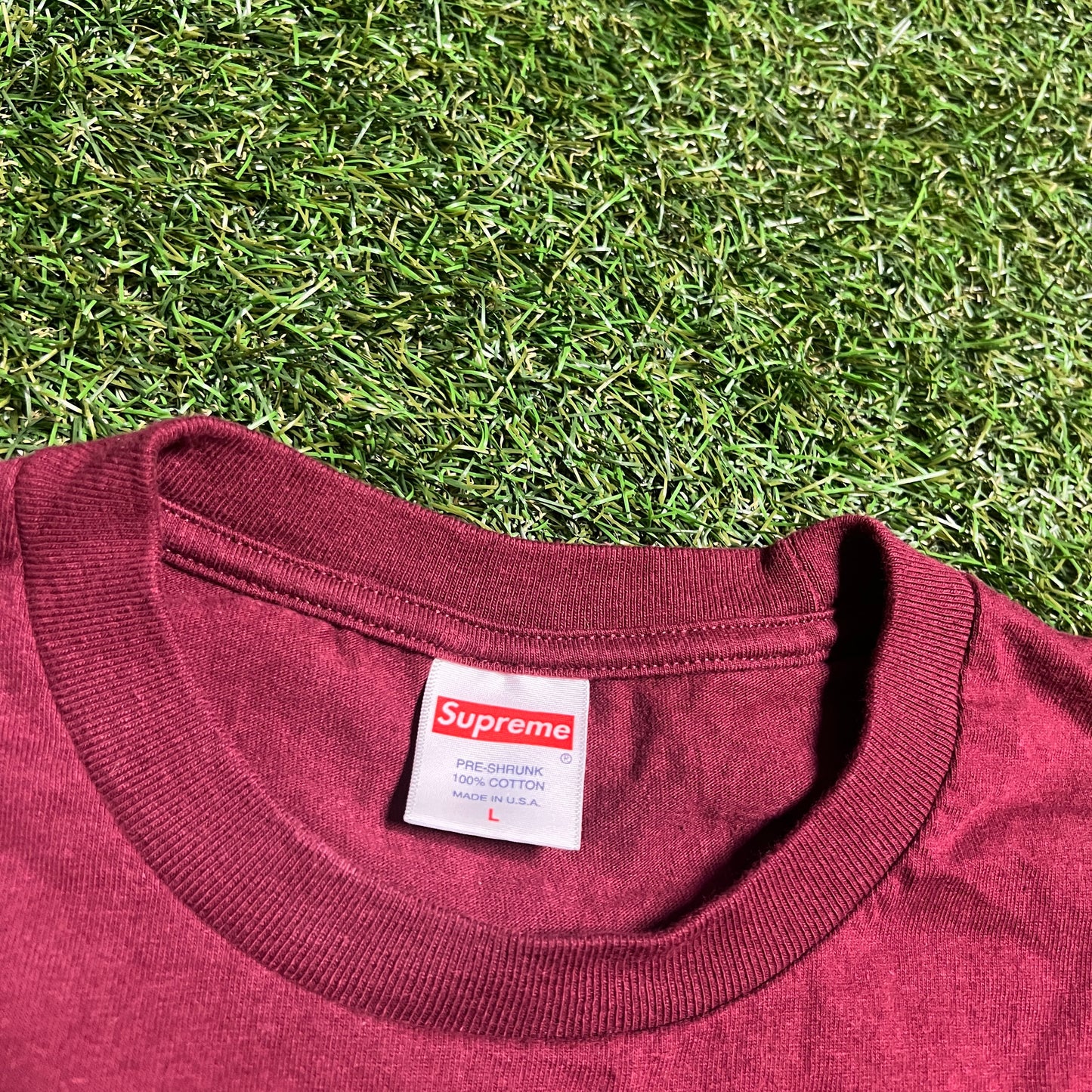 Supreme 18 Ny System Maroon Tee Size Large USED x10002