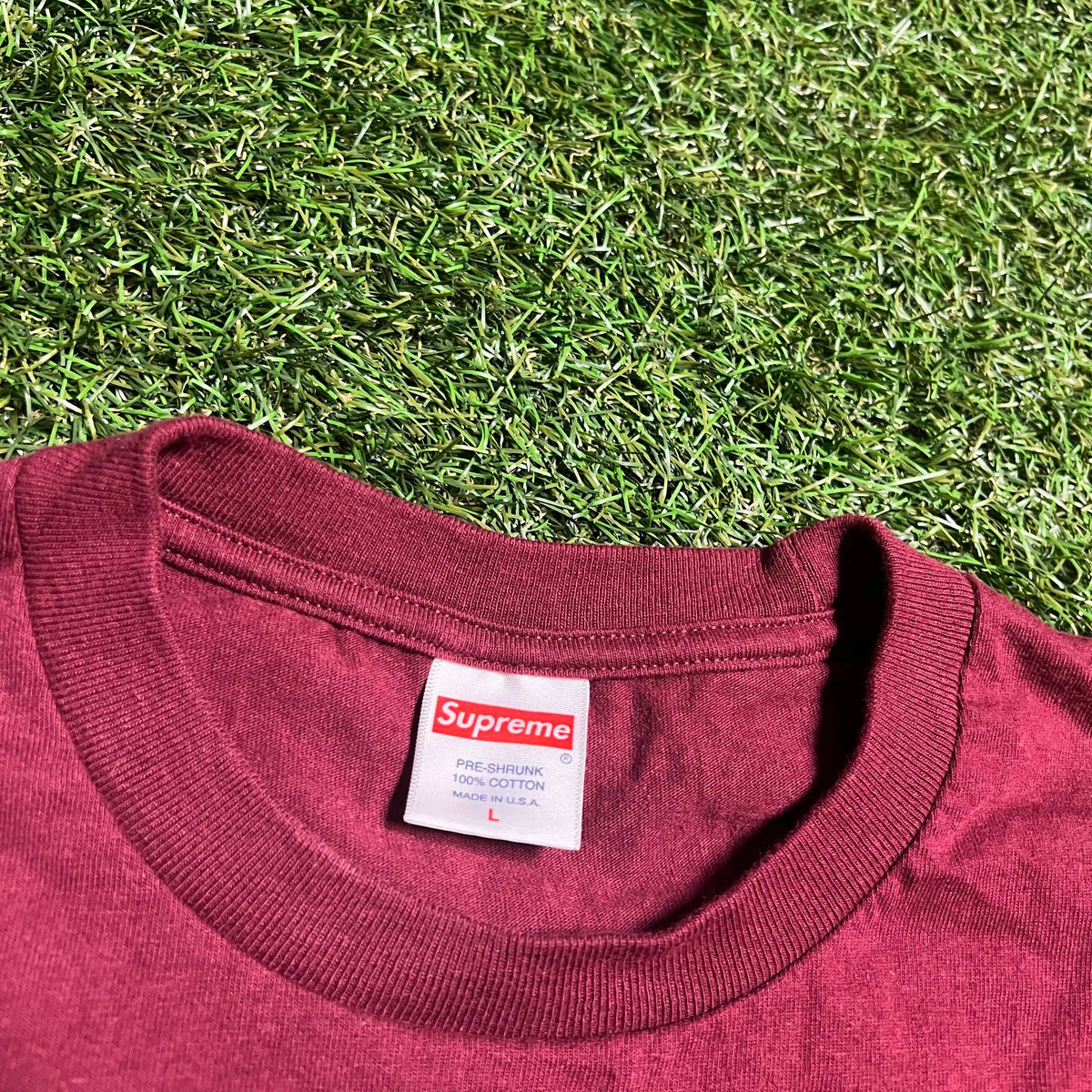 Supreme 18 Ny System Maroon Tee Size Large USED x10002