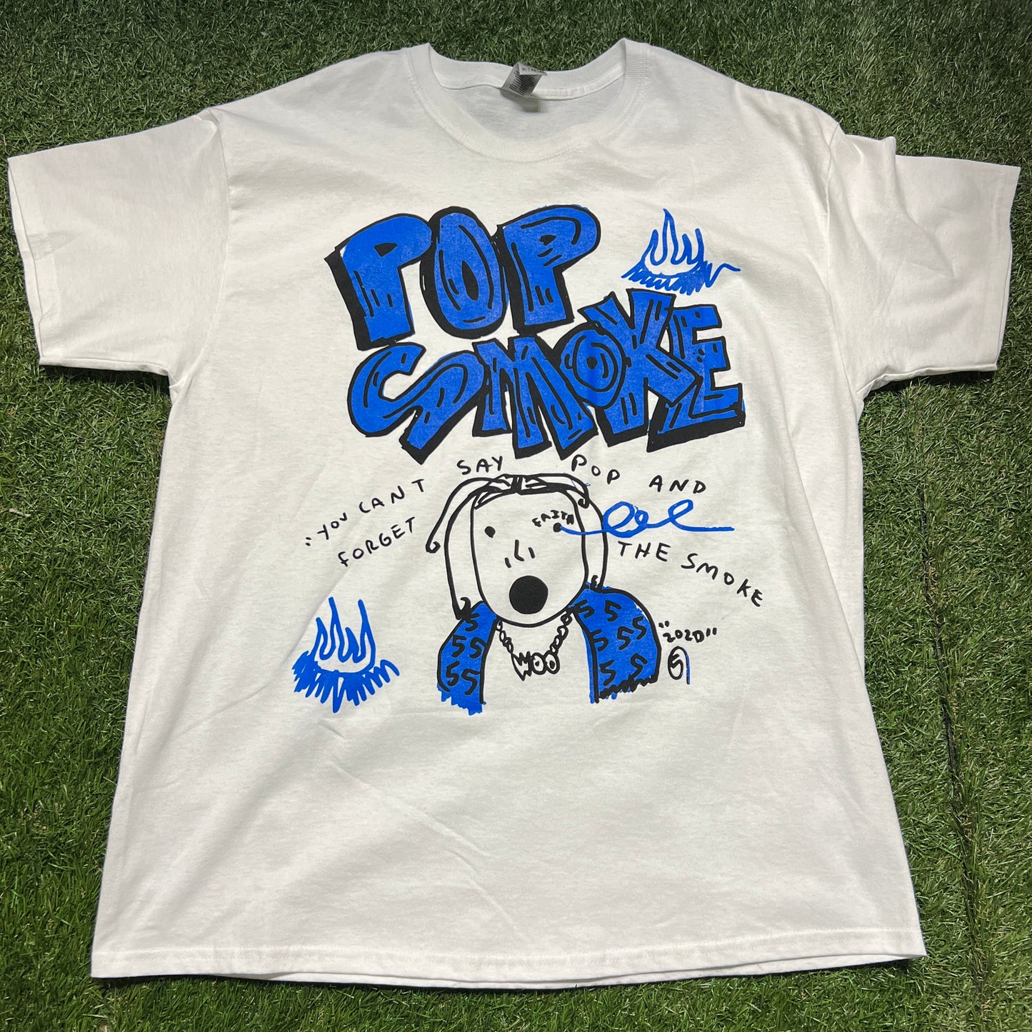 5am Pop Smoke Tee Size Large USED V7833