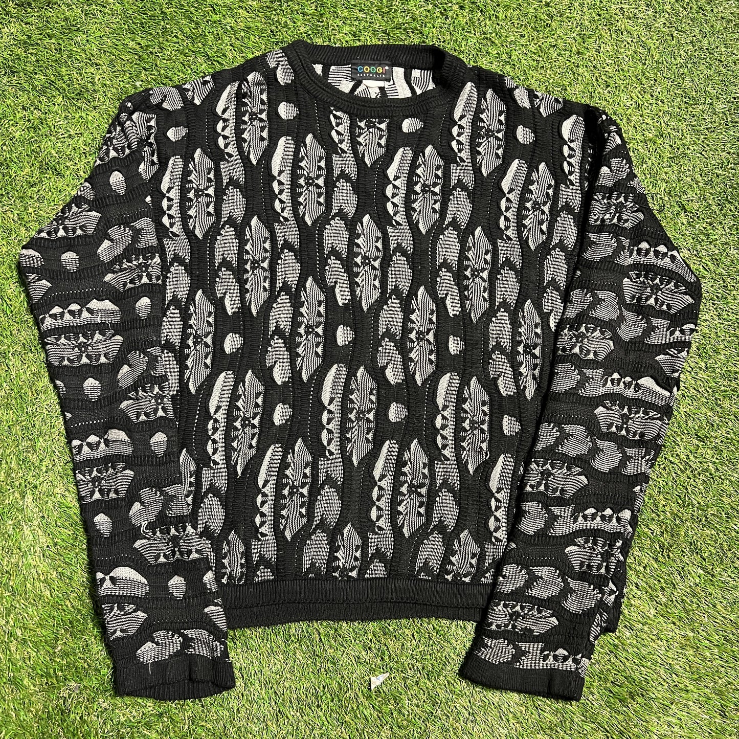 Coogi 1990s Black & Gray Sweater Size XL USED v8890