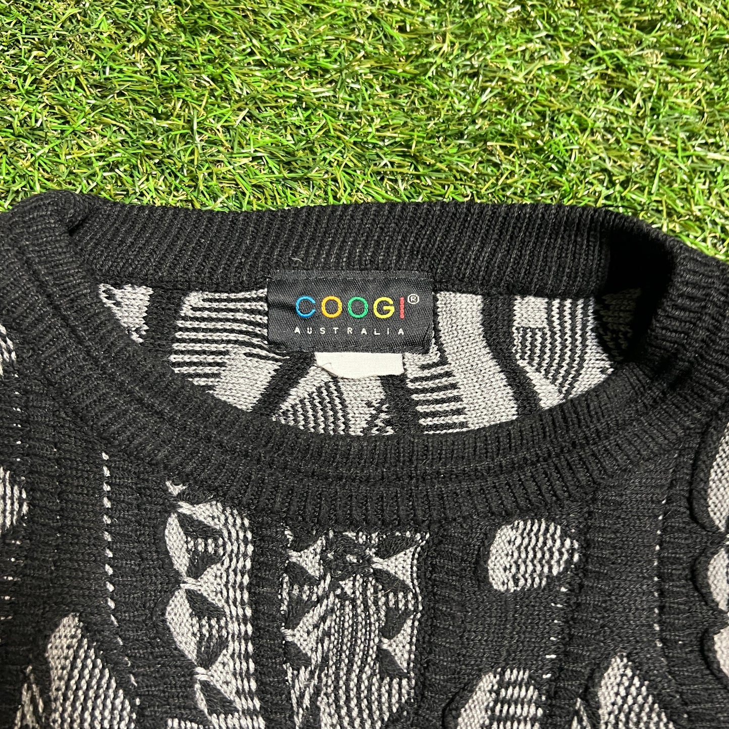 Coogi 1990s Black & Gray Sweater Size XL USED v8890