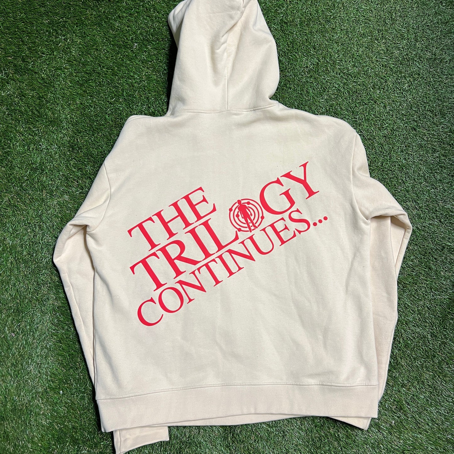 Kid Cudi Moon Man & Slim Shady Cream Hoodie Size Large USED x10072