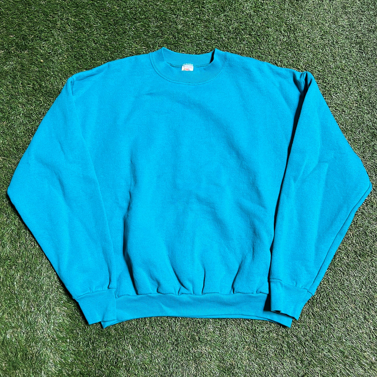 Fruit of the Loom Blank Teal Crewneck Size XL USED v13256