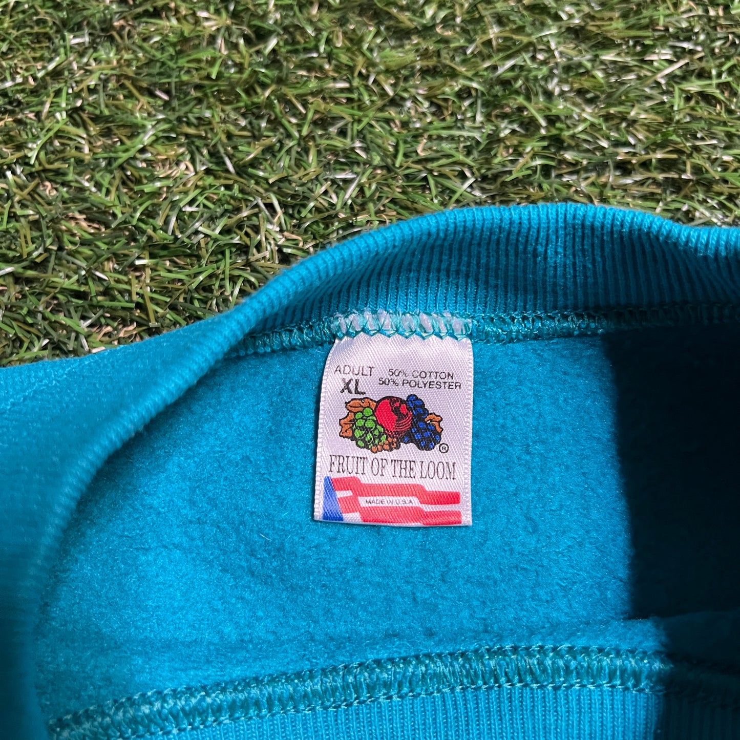 Fruit of the Loom Blank Teal Crewneck Size XL USED v13256