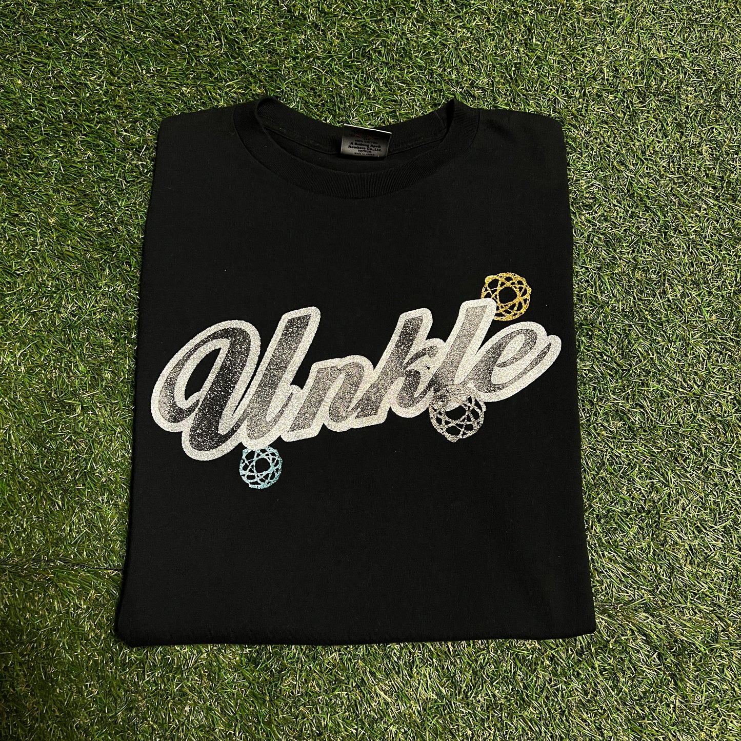 Bape x Unkle Glitter Black Tee Size Large USED x1537