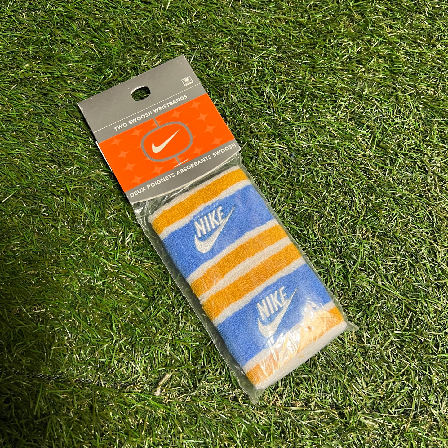 2010's Nike Tennis Yellow/Blue Wristbands NEW v13294