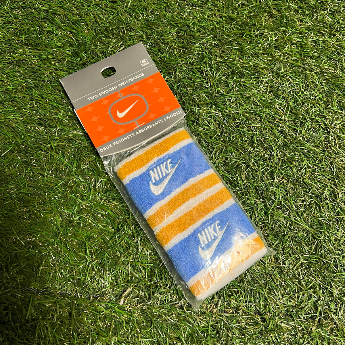 2010's Nike Tennis Yellow/Blue Wristbands NEW v13294