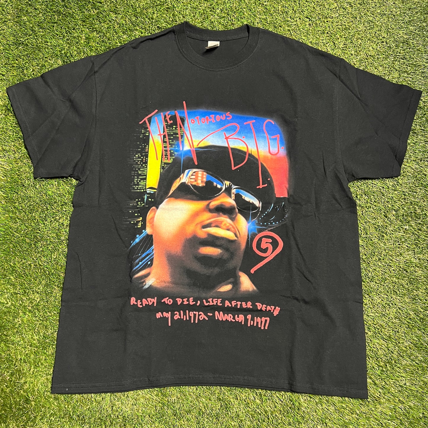 5am The Notorious B.I.G. Ready to Die, Life After Death Black Tee Size XL USED v13382
