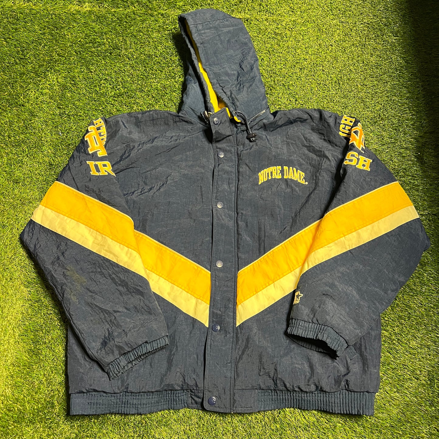 1990s Notre Dame Fighting Irish Starter Puffy Jacket Size XXL USED v13394