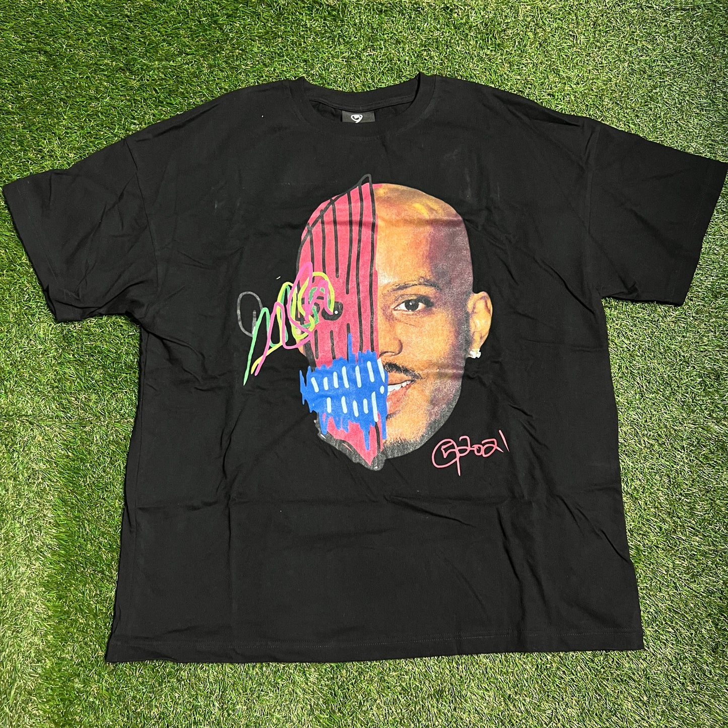 5am DMX Face Drawing Back Quote Tee Black Size XL USED v6224