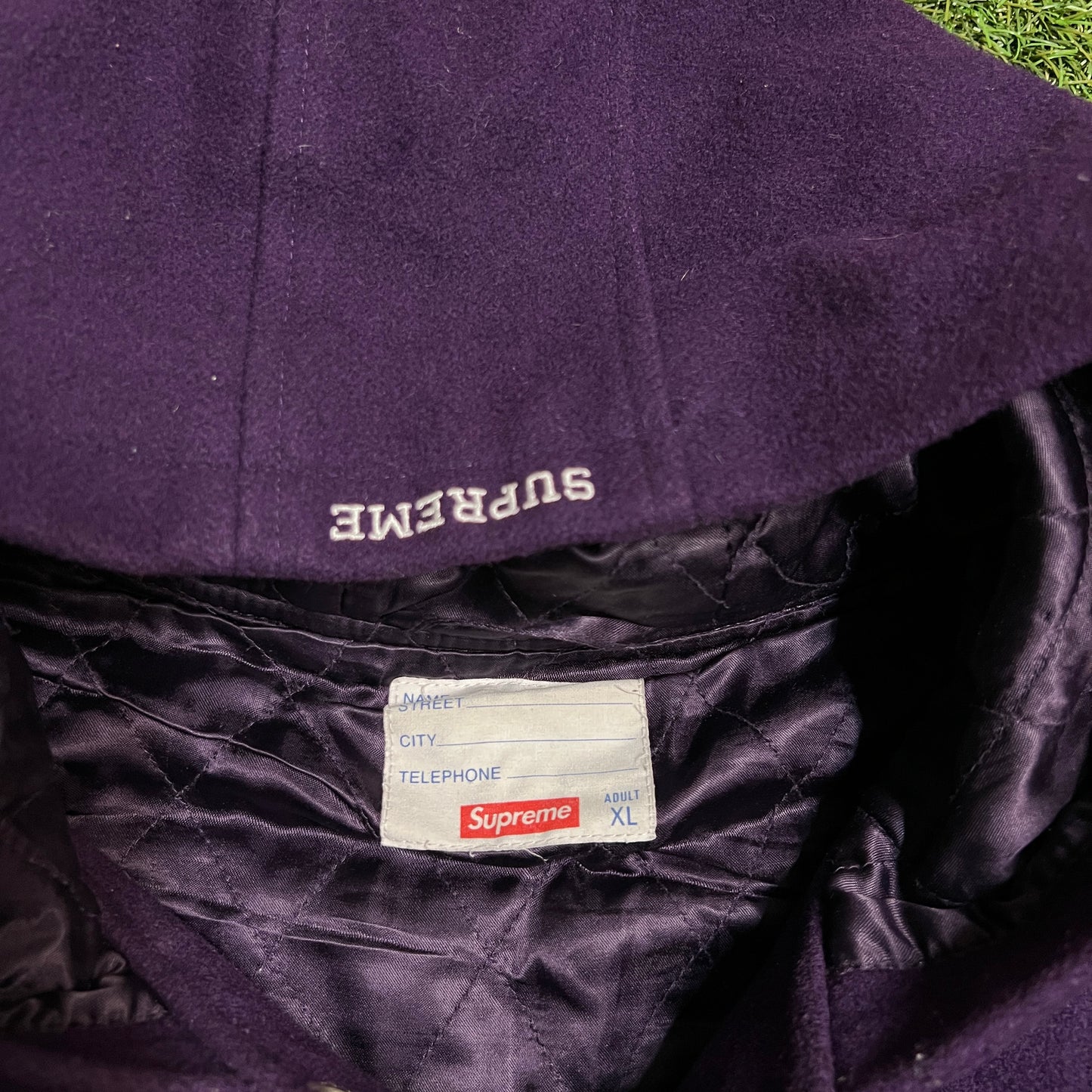Supreme 2020 Honors #20 King Purple Hooded Varsity Jacket Size XL USED x10376