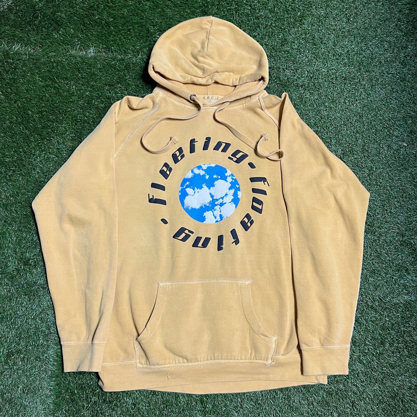 CPFM Fleeting Floating Yellow Hoodie Size Large USED x10386
