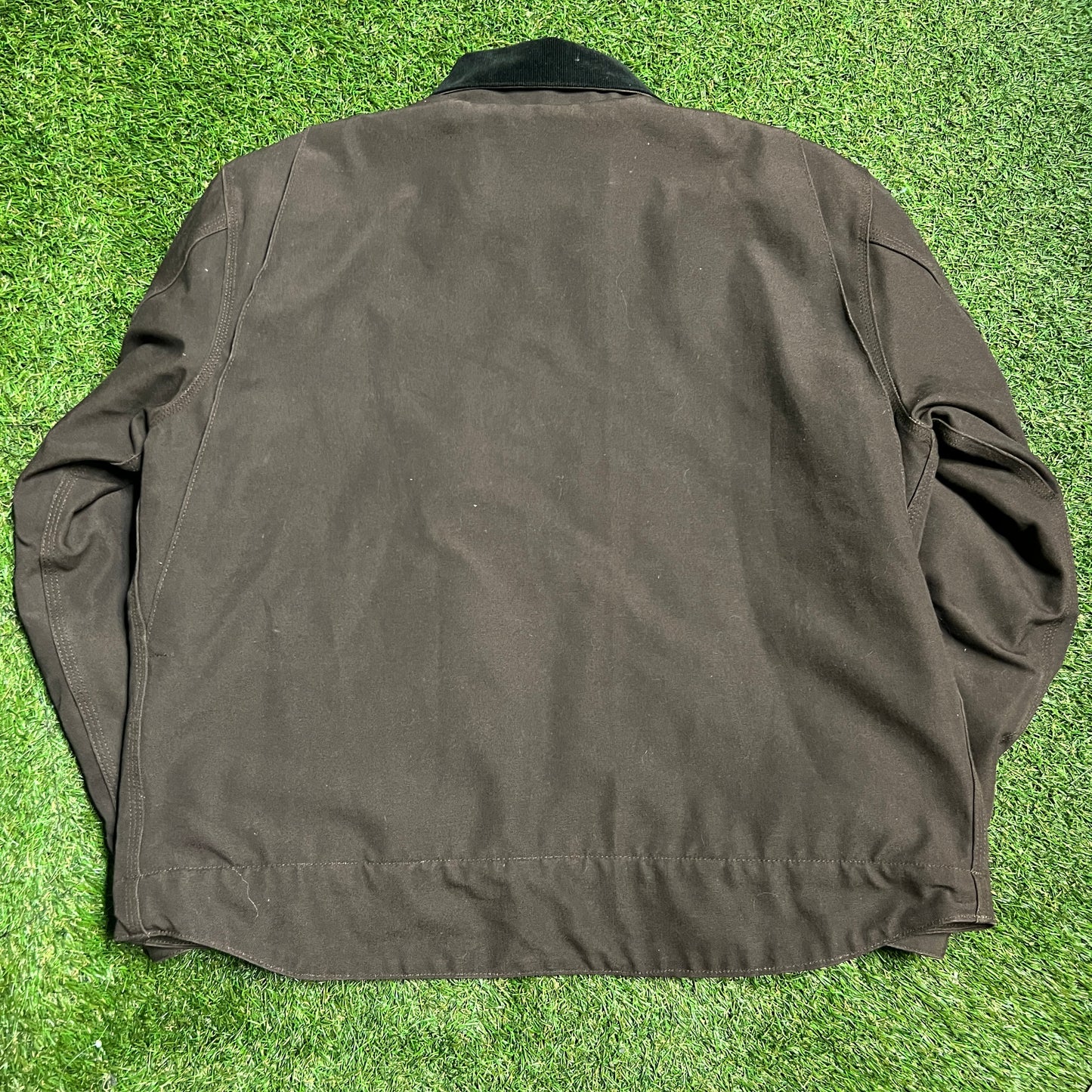 Carhartt Striped Line Brown Work Jacket Size XL USED v13571