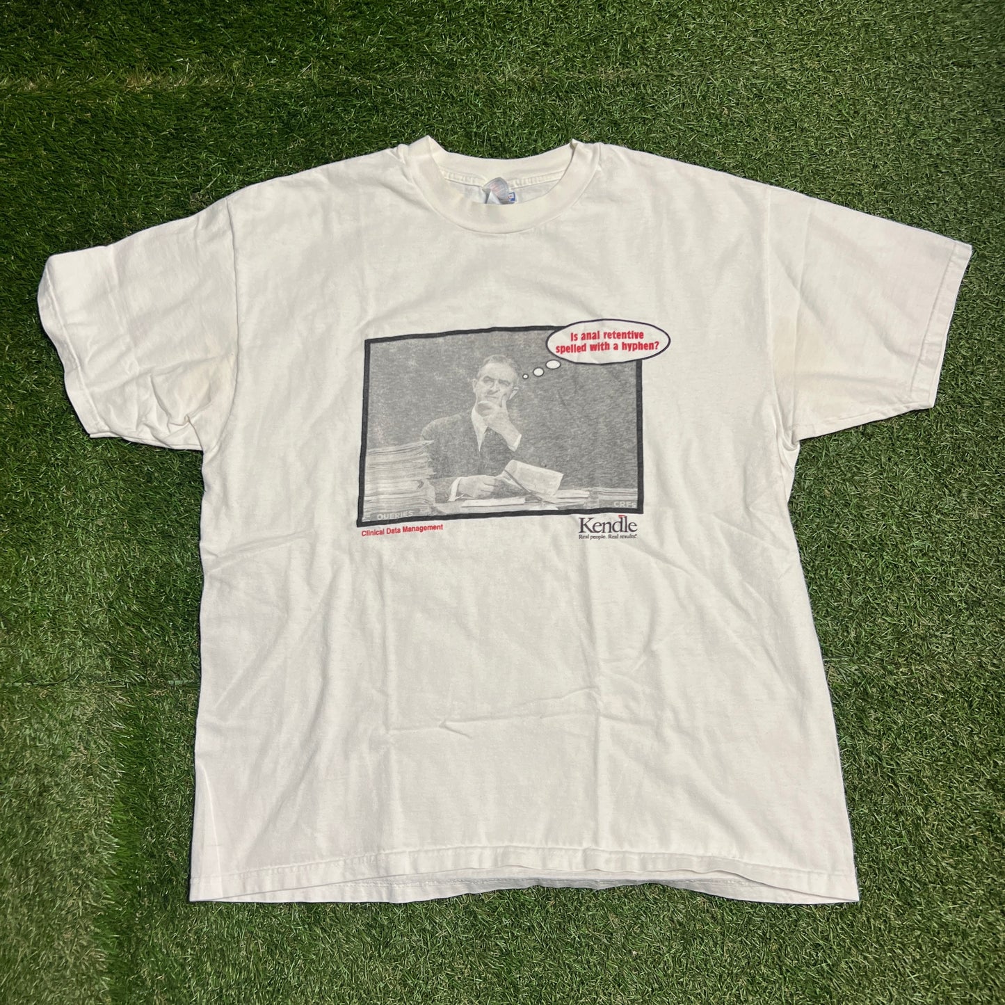 Is anal retentive tee white Size XL USED v13595