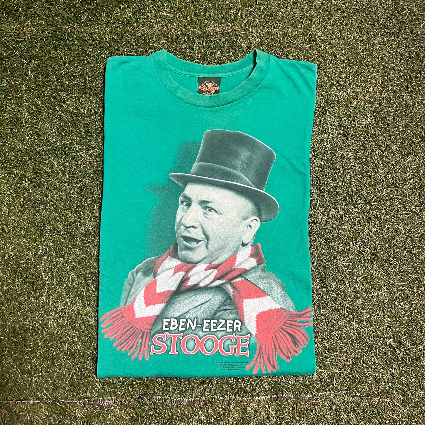 1997 Eben-Eezer Stooge Green Tee Size Large USED v13626