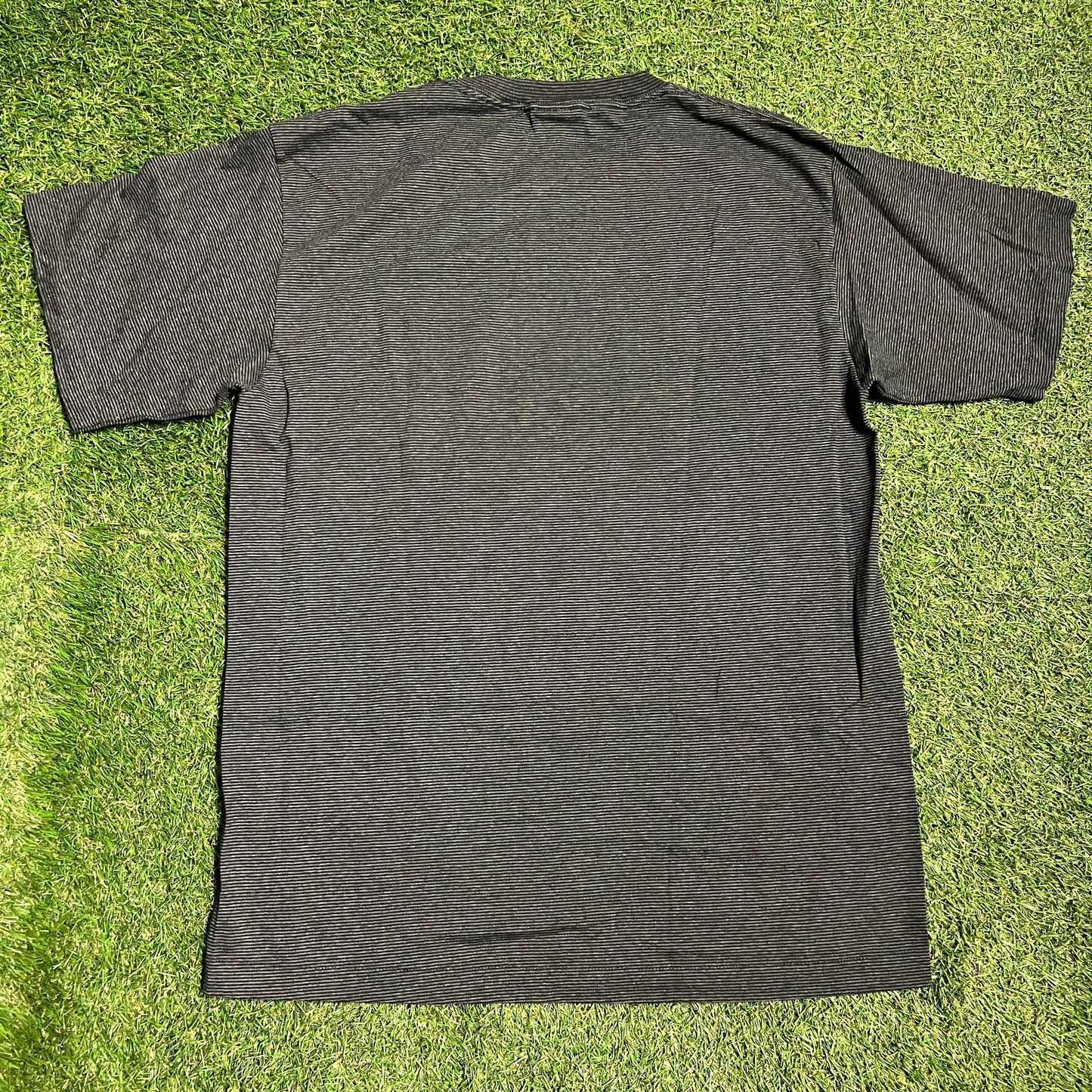 1994 Minnesota Vikings Football Grey Striped Tee Size XL USED v13654