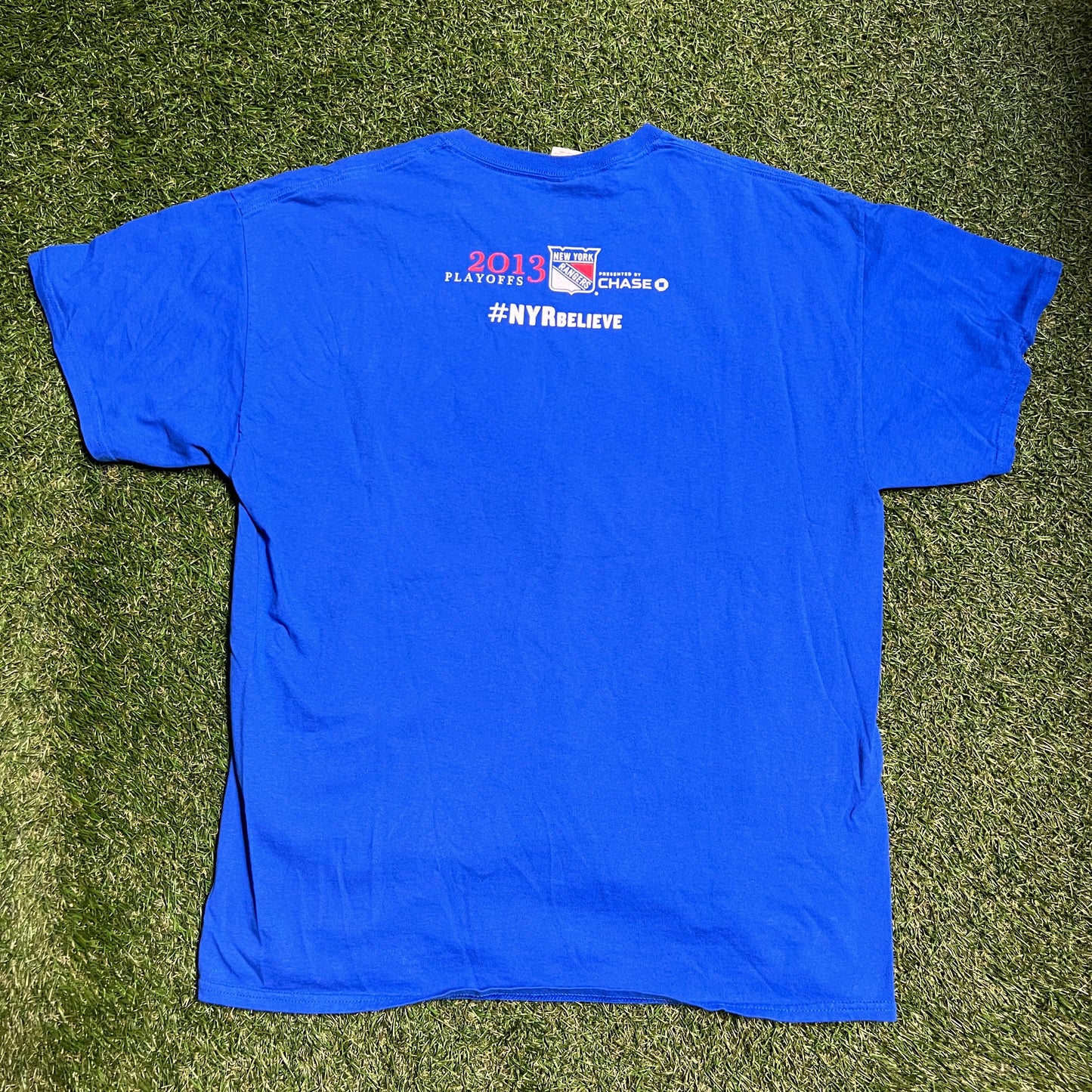 NY Rangers believe in blue tee Size XL USED v13694