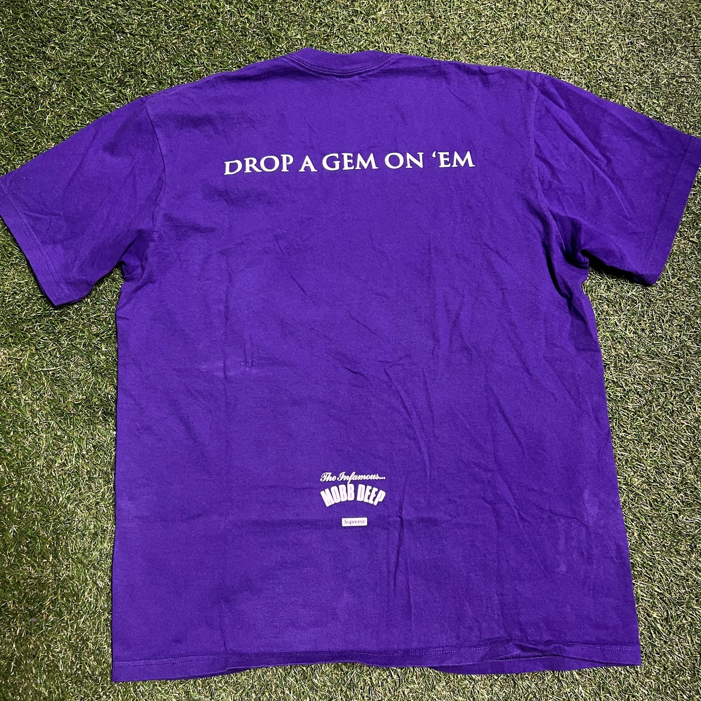 Supreme Mobb Deep Dragon Purple Tee Size Large USED x10947