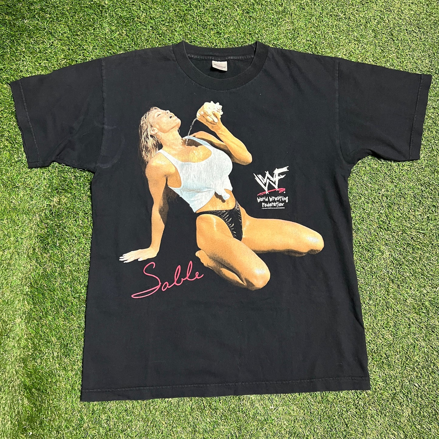 1998 WWF Sable tee black murina tag Size Large USED v13850