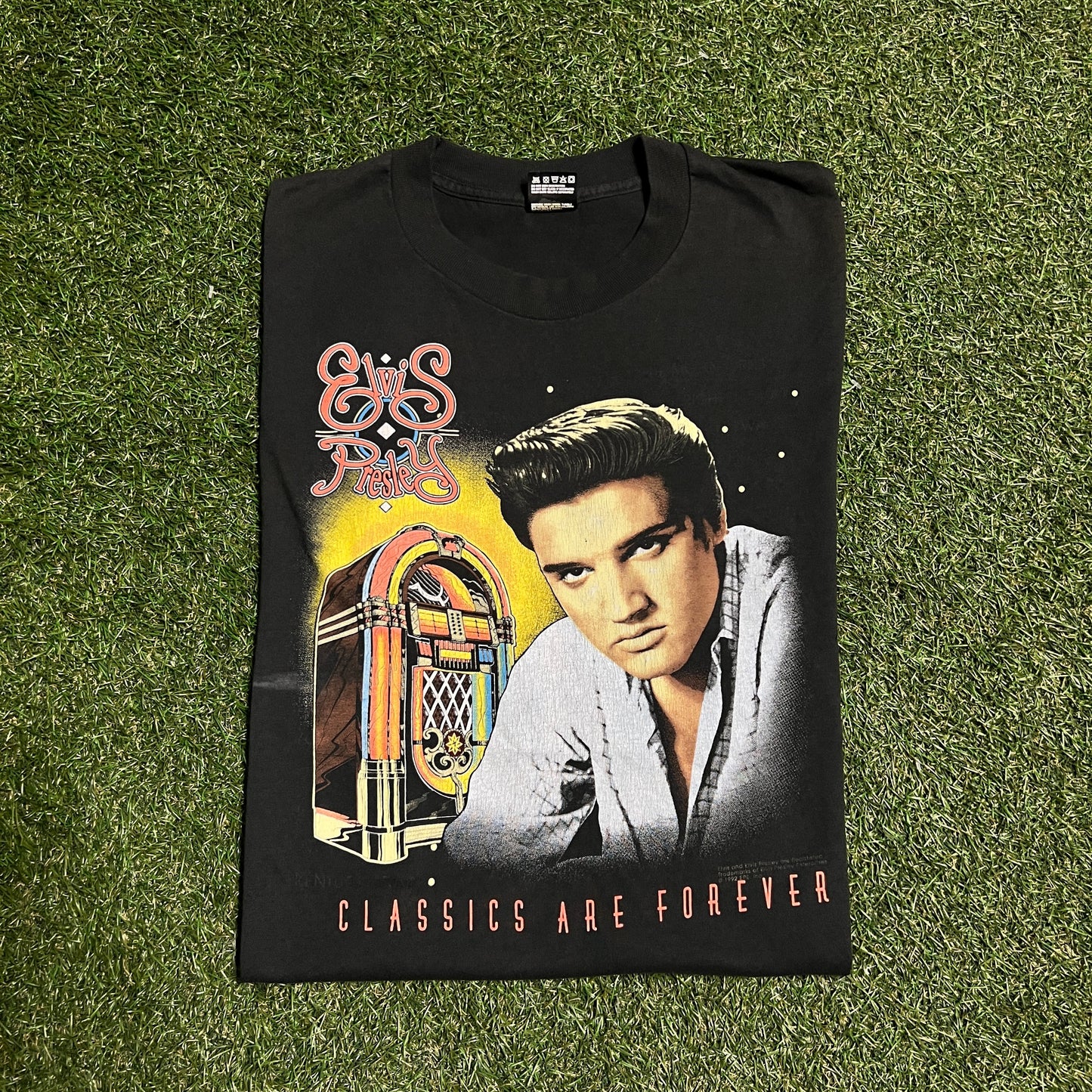 1992 Elvis classics are forever tee black Size XL USED v13849