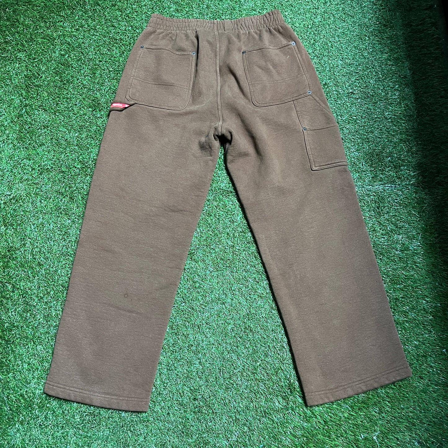 Supreme Double Knee Painter Sweatpant brown Size Medium USED x11133