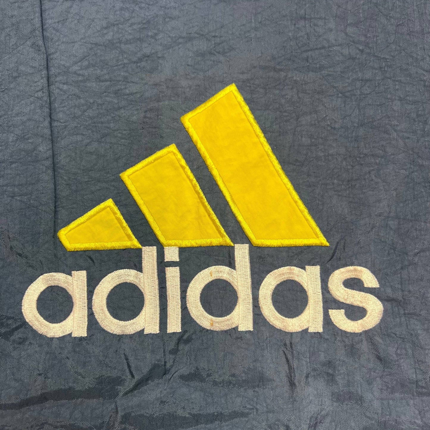 Adidas blue and yellow puffy jacket Size XL USED
