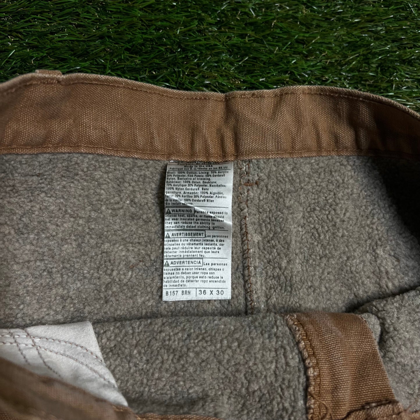 Carhartt FR Light Brown Work Pants Size 36x30 USED V10762