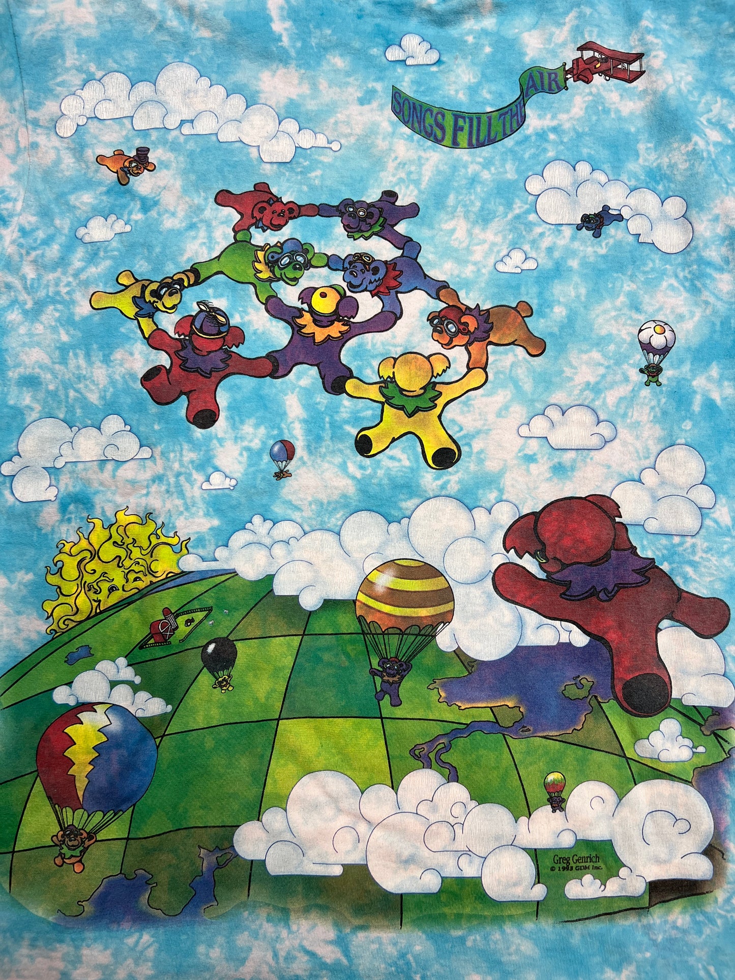Grateful Dead Parachuting Bears 1993 Size XL USED