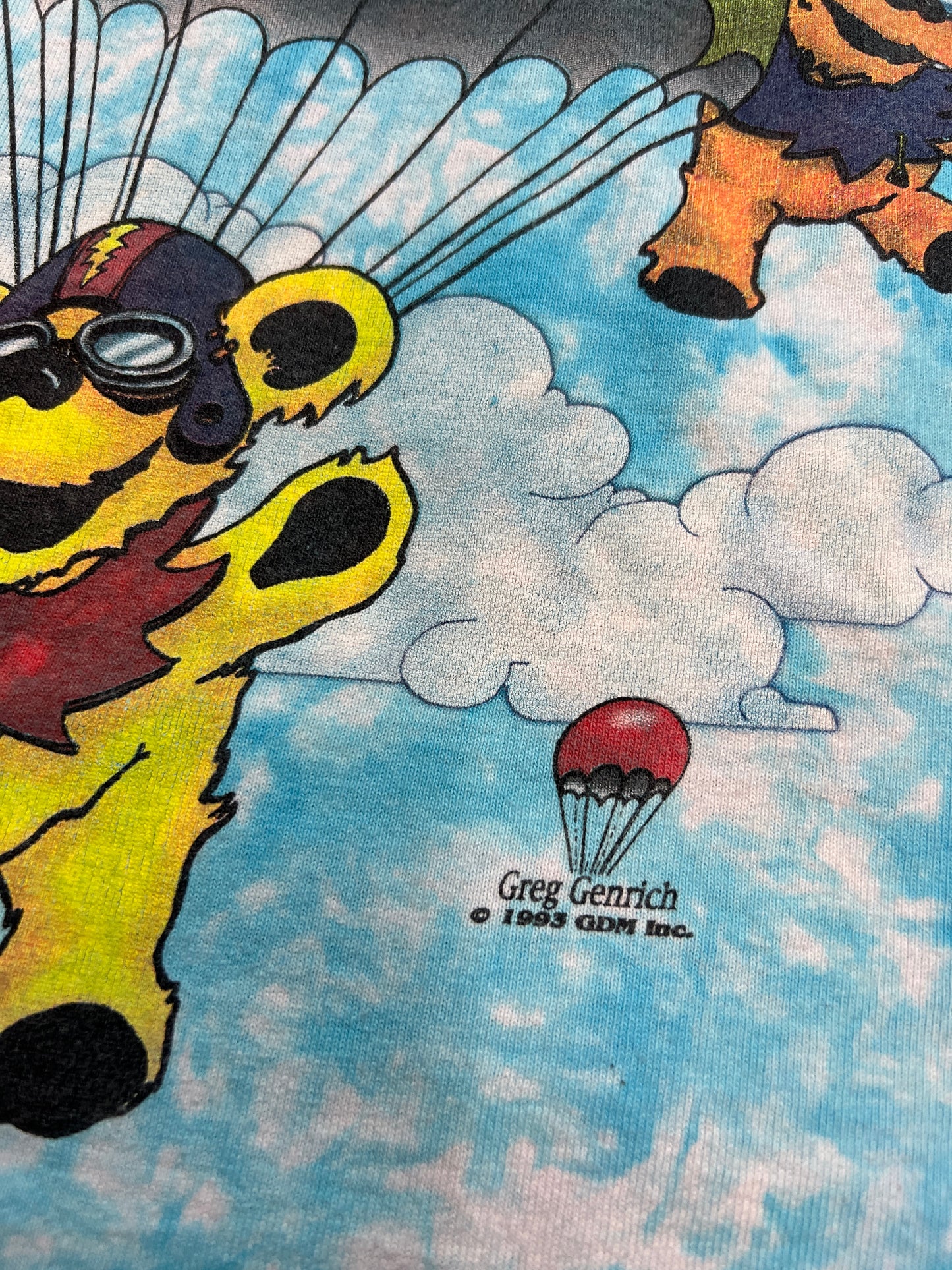 Grateful Dead Parachuting Bears 1993 Size XL USED