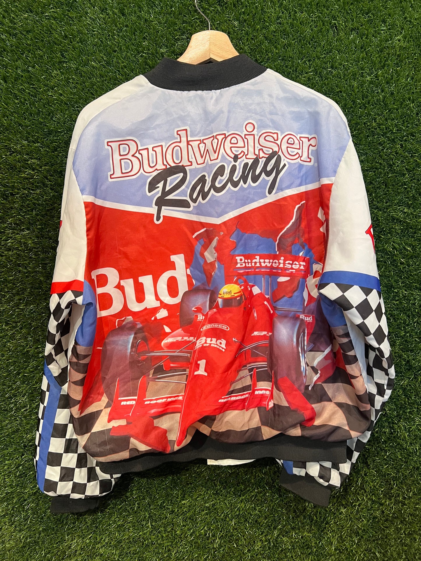 Budweiser 1990s Racing full print light jacket Size Large USED