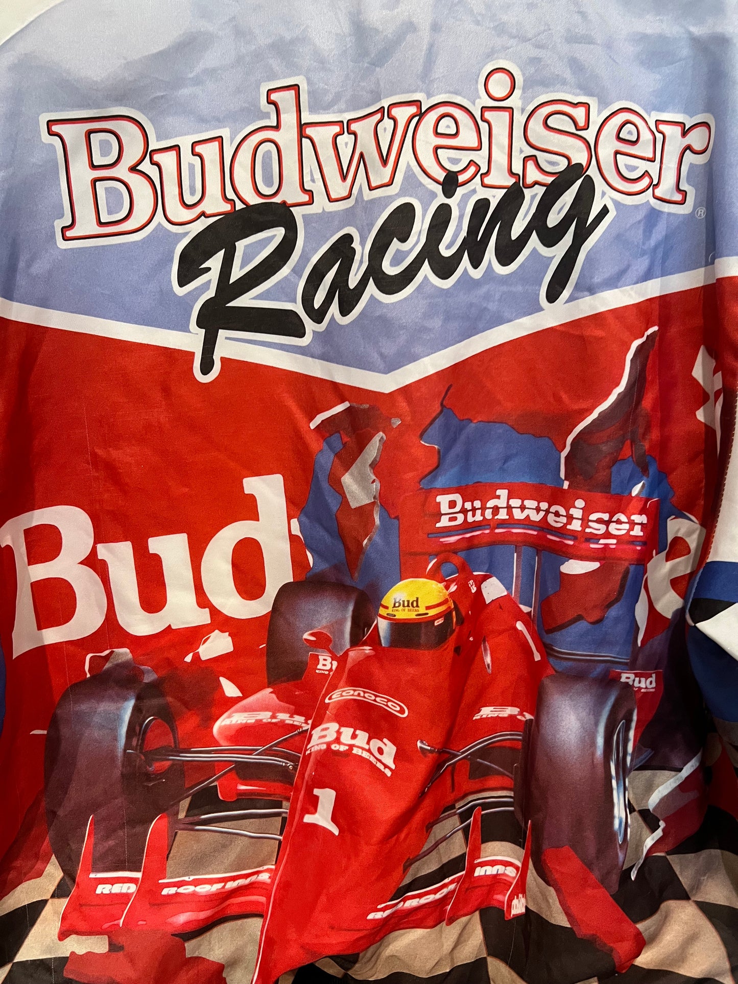 Budweiser 1990s Racing full print light jacket Size Large USED