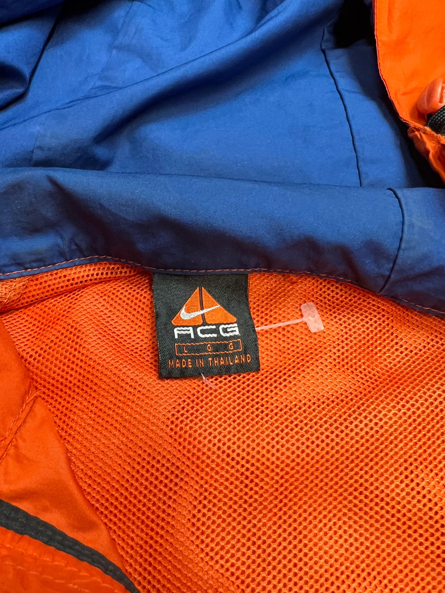 Nike ACG orange black and blue windbreaker Size Large USED v11444
