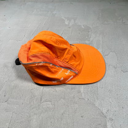 Supreme Diagonal Logo Side Panel Orange Camp Cap (2018) USED x18717