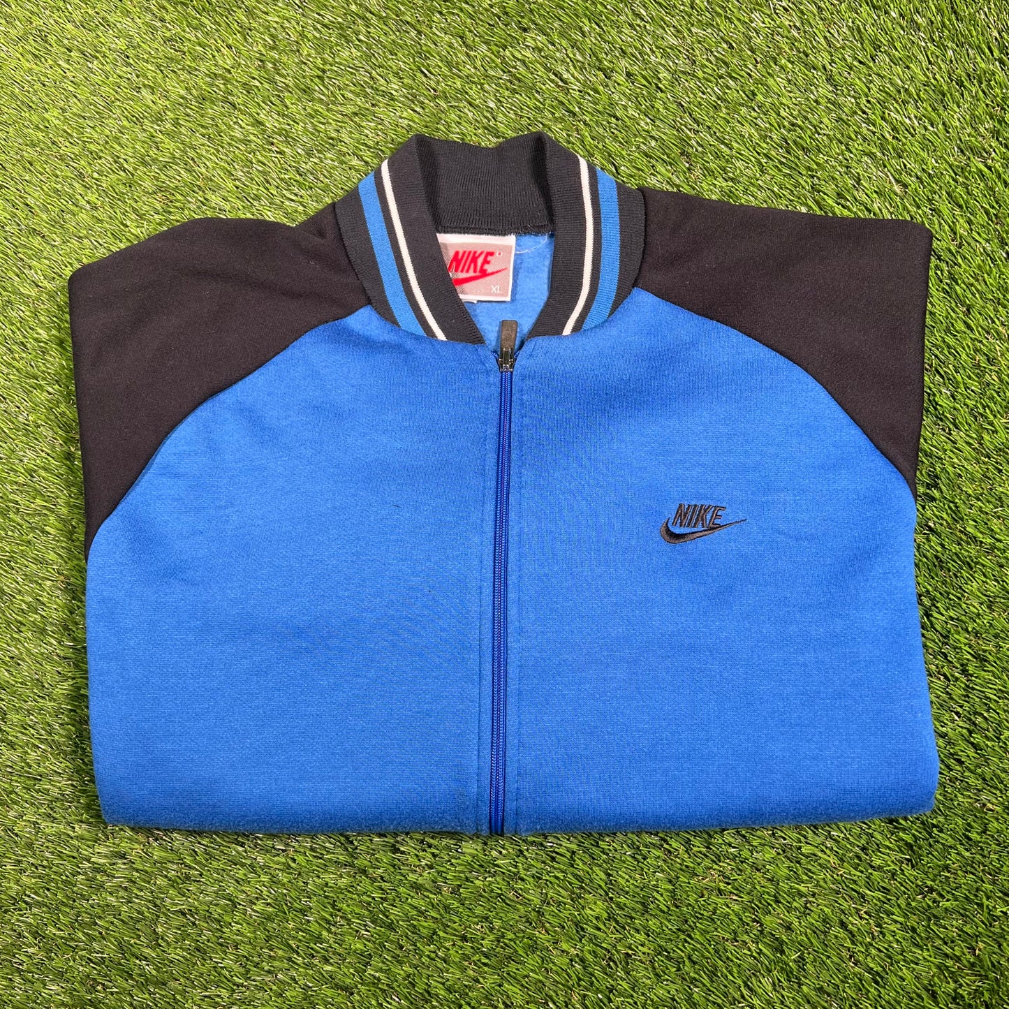 1990s Nike Light Blue Zip Up Jacket Size XL USED v17411