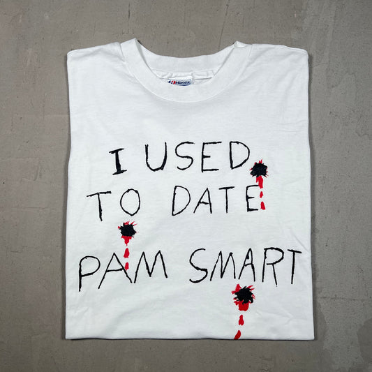 1990s I Used To Date Pam Smart Murder White Tee Size Large USED v19162