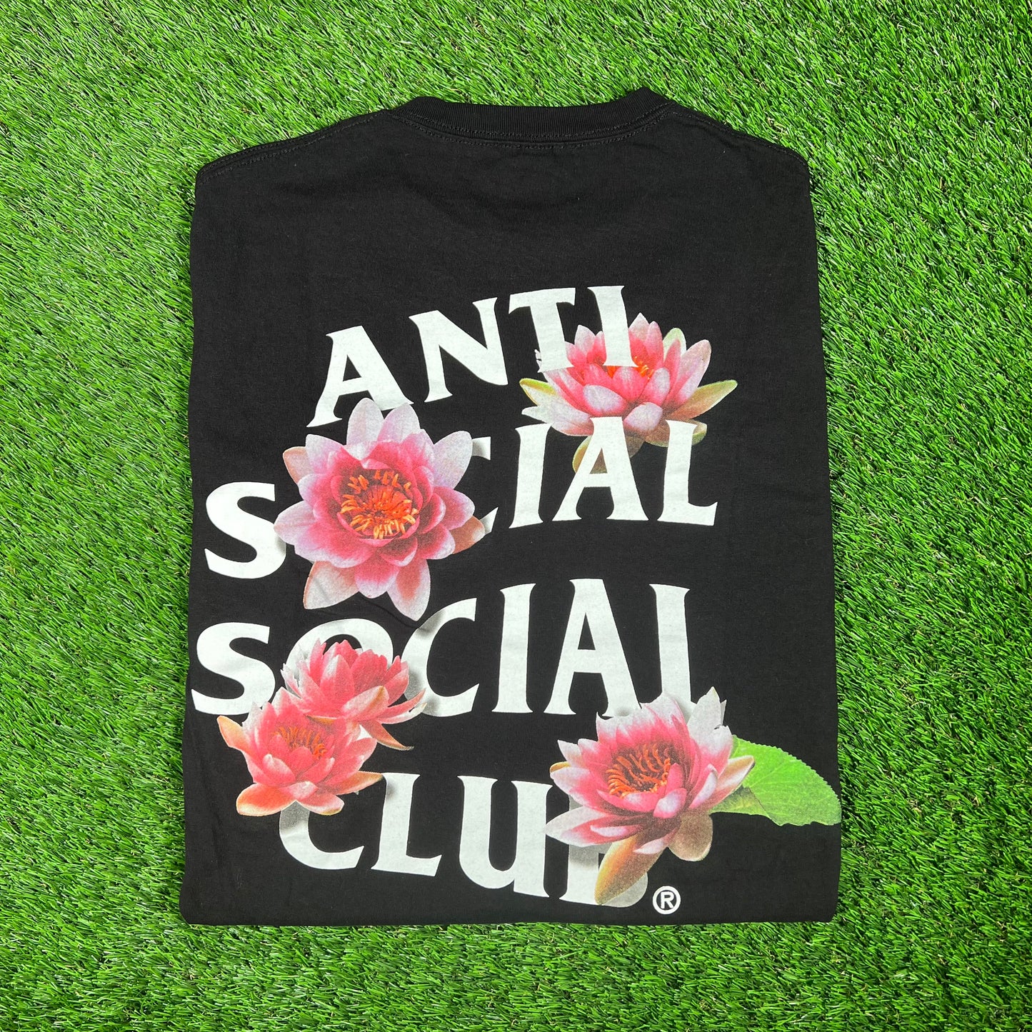 Anti Social Social Club Flower Black Tee Size Medium USED x15312