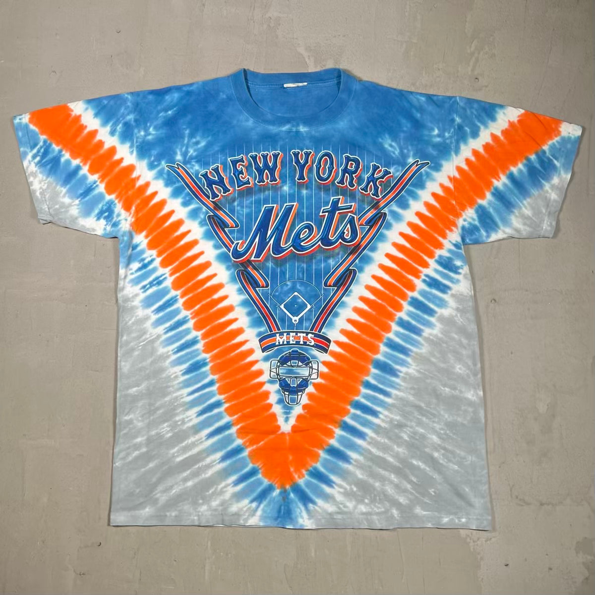 New York Mets V Tie Dye Tee Size XL USED v20292
