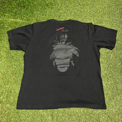 Kaws Andy Warhol Uniqlo Black Tee Size Large USED v16511