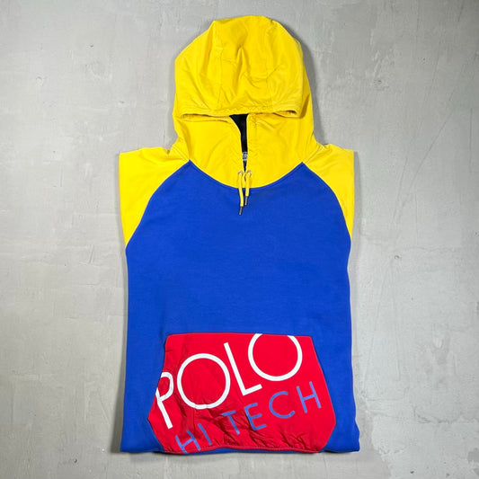 Y2K Polo Ralph Lauren Hi Tech Color Blocking Hoodie Size XL USED v20347